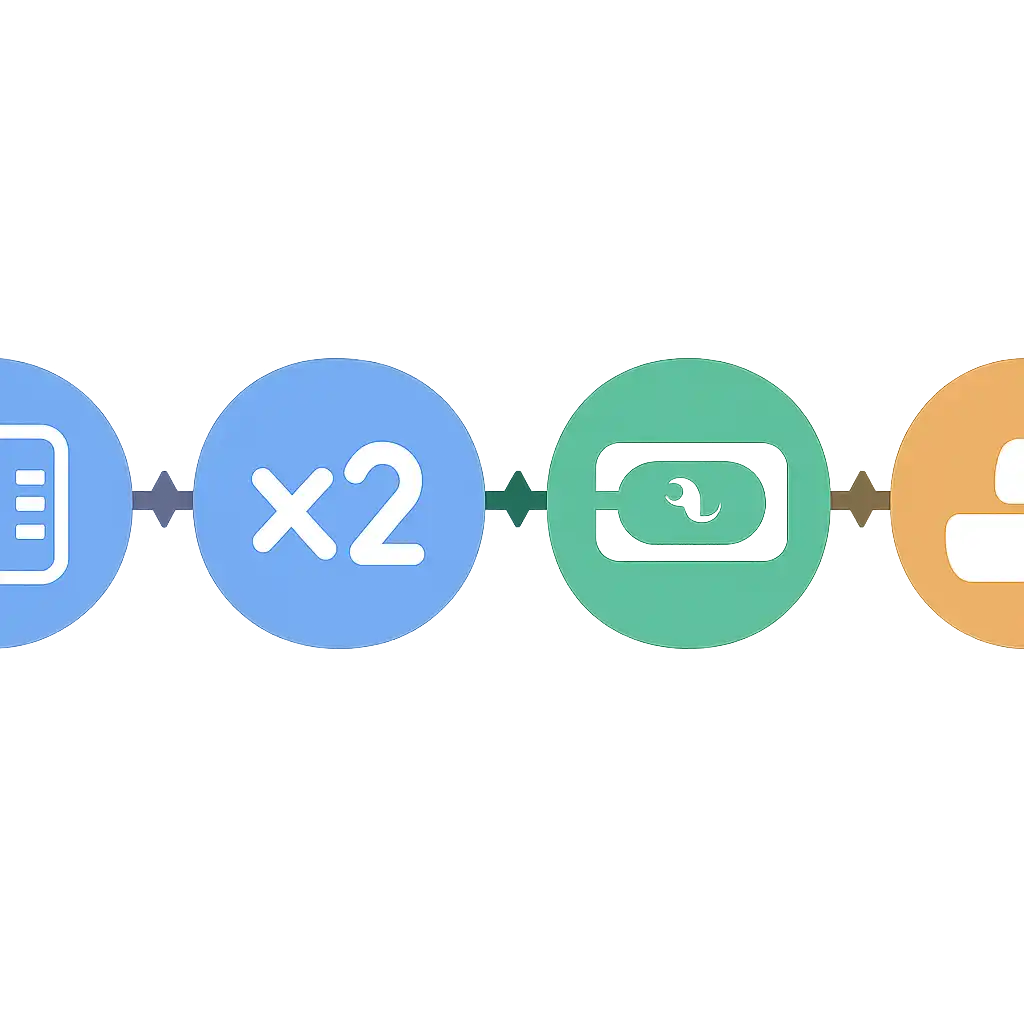 Five numbered circular icons connected by arrows in a horizontal flow, How Mines Game Works: The Multiplier and the