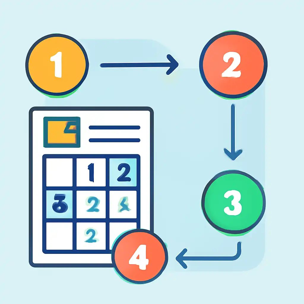 Annotated step diagram: house edge process with numbered callouts, Mines Game